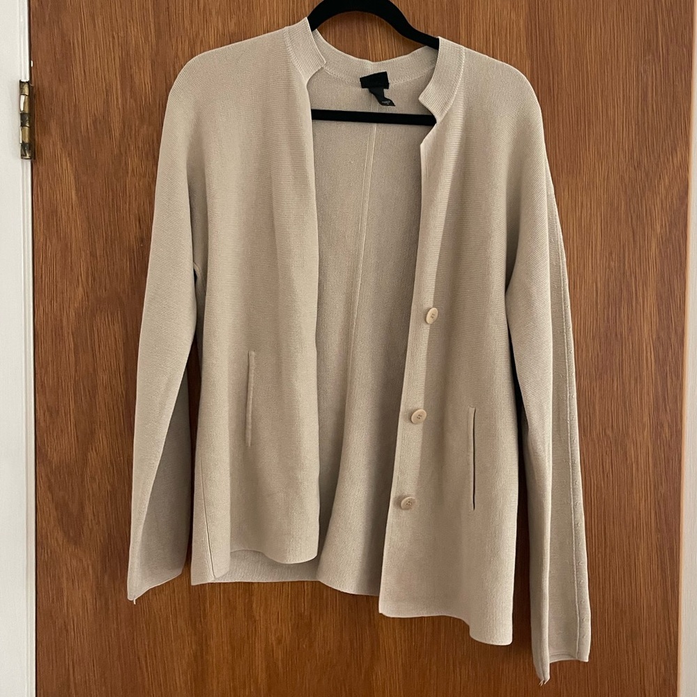 Eileen Fisher Button Up Silk Cardigan